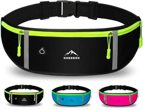 Justerbar och Vattentät Löparmidjeväska Passar Alla Mobiltelefoner | Löparbälte för Kvinnor och Män | Sportbälte | Mobilhållare för Löpning | Sportig Midjeväska | Running Belt