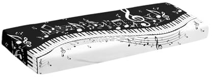 Psesaysky Copertura antipolvere per tastiera pianoforte con stampa pianoforte 88 tasti copertura completa per tastiera pianoforte coperture elastiche in tessuto impermeabile per tastiera per