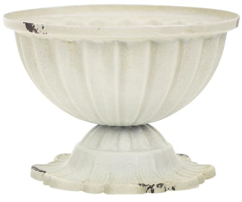 Kichvoe White Iron Flower Vase 4.40X4.40X3.14 in Indoor