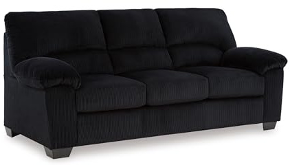 Signature Design by Ashley SimpleJoy Modern Sofa for Living Room, Black