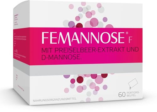 FEMANNOSE F - 60 x Trinkgranulat mit 2.000 mg D-Mannose und Preiselbeer-Extrakt für die Blase | vegan, laktosefrei, glutenfrei | Blasengesundheit | gut verträglich