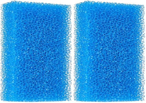 Haquoss Éponge Filtrante, 10 Ppi, Grain Grosse, 5 x 15 x 10 cm, Bleu (Lot de 2)