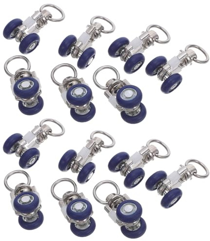 jojofuny Rodamientos de Acero Inoxidable y Plástico, 20 Unidades, Rodillos de Doble Rueda para Cortinas y Toldos, Accesorios para Rieles Soporte para Telas Pesadas