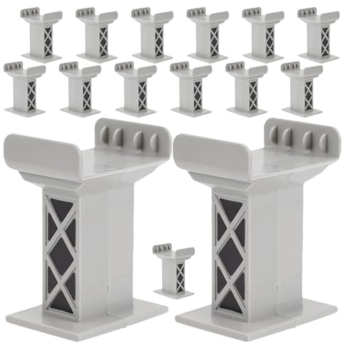 EXAOMBLE Accessori Ponte per Treno 15 Pezzi Supporti in Plastica Alta Resistenza Compatibili Sistemi Ferroviari e Modelli di Binari Realworld