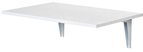 HOMCOM Mesa Plegable de Pared Mesa Abatible de Pared de Madera Ahorra Espacio para Cocina Comedor Dormitorio Carga 10 kg 60x40x20 cm Blanco