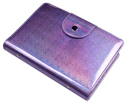 FingerAngel 50 Slots Image Stamper Plate Collection Nail Art Stamp Plate Stamping Plates Cases Stamp Nail Template Organzier for Large Size 6.0x12.0cm and 9.5X14.5CM Nail Art Plates (Purple)