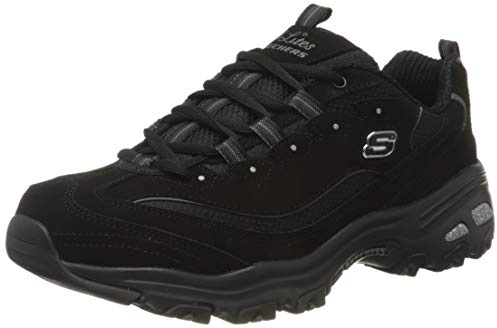 Skechers D'Lites Biggest Fan Baskets Femme, Black Trubuck Mesh Trim, 36 EU