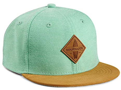 Soulbuddy Casquette Enfant – Casquette Unisexe Enfant – Casquette à Visière pour Garçons & Filles – Chapeau de Soleil Tendance pour Extérieur & Loisirs – Vert Menthe - Taille L