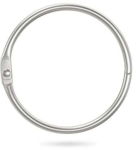 Uniclife Loose Leaf Binder Rings 5 cm Smooth Steel Book Rings for Index Cards Flash Cards Receipts Memos Photos and Files Heavy Duty Organizers Loops for Office School and Home Use, 12 Pack