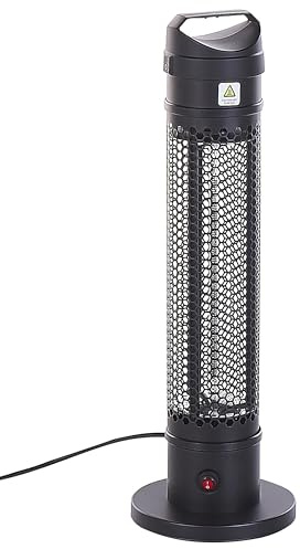 Tower Patio Heater Electric Black 1000 W Infrared Freestanding Outdoor Krakatoa