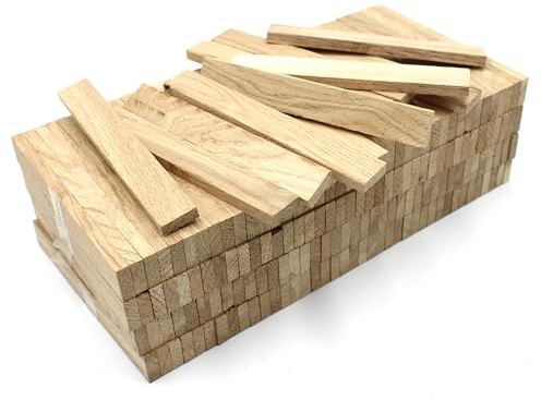 VmG-Store Holzleisten 22x8x160mm Eiche lose Bastelklötzchen zum Basteln Bastelstäbe Holzleiste (80)