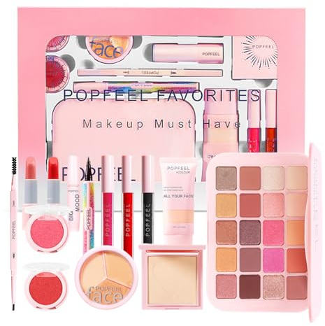 All In One Makeup Kit For Eye Makeup Full Kit MakeupGift Set For Women & Teens MakeupEssential Bundle Include 40 Colors Eyeshadow Palette Mascara Eyebrow Pencil Eyeliner Cosmetic Brushes (20 colors)