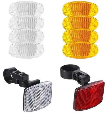Huangyihan 10 Pcs Bike Reflectors Safety Kit - 360° Bicycle Wheel Lights for Front/Back/Spokes, Night Cycling Reflector Set for Mountain Road Kids Bikes