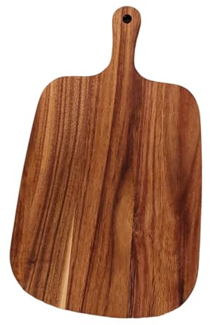 Folpus Tagliere Vassoio Da Servizio Asse per Affettati Piatto per Pane con Superficie Levigata in Legno di Acacia Adatto per Regali di Inaugurazione E Uso S, 33x20 Cm