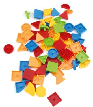 Beleduc - Geopic - Zubehörset für Magnetboard | Steckformen, die ideale Ergänzung zum Magnetboard, 110 geometrische Teile in 6 Formen und 5 Farben, geeignet für das große und das kleine Magnetboard