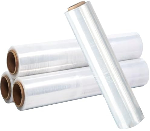 HTRDHT 4 Rollos Film Estirable 75 cm Transparente, Resistente Estirable Film para Mudanzas, Retractil de Plástico Film para Paletizar Hogar Almacenes Comercios Transportes(Size:4pack 75cm)