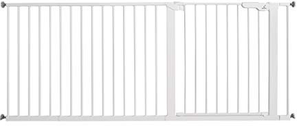 BabyDan Premier, Extra breit Ohne bohren Treppenschutzgitter, 177,8-183 cm, Babygitter/Sicherheitsgitter, Metall, Weiß, Hergestellt in Dänemark - (Haustiergitter/Hundegitter)