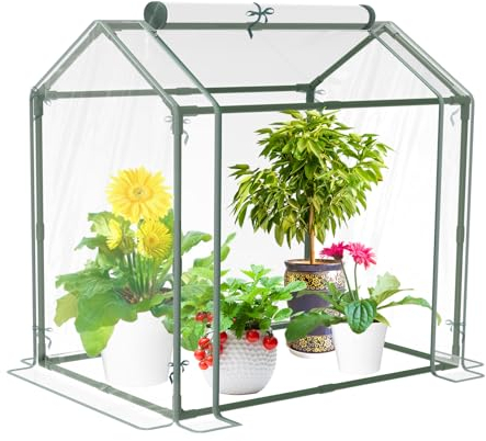 Kit de Mini Invernadero Duradero con Cubierta de PVC, 33.5 x 23.2 x 32.5 Pulgadas, Tienda de campaña para Plantas de Interior/Exterior para jardinería, plántulas, germinación y guardería