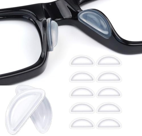 Silikon Brillen-Nasenpads, 3,5mm Selbstklebende, rutschfeste Brillen-Nasengriffe mit Airbag für Sonnenbrillen, Brillen, Lesebrillen,5 Pairs,Klar