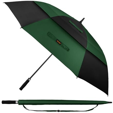 TECKNET Golf Umbrella Large 68 Inch, Windproof Strong Double Canopy Vented, Automatic Open with EVA Grip, Outdoor Sun, Rain, Wind Protection Stick Umbrellas