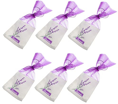 DECORNIJIA Sachets Parfumés à La 12 Pièces 10 x 14 Cm Coton Coloris Violet Foncé Longue Tenue Parfum Paquet Portables pour Armoires Chambres