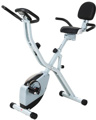 ISE Heimtrainer Fahrrad Klappbar, Hometrainer Fahrrad Klappbar, Leise & Bequem Indoor Bike für Kardio-Training zu Hause, Klappbar Ergometer Heimtrainer mit 8 Magnetische Widerstandsstufen SY-811