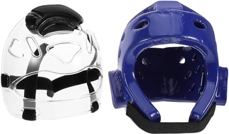 TOYANDONA Casco da Combattimento Taekwondo Regolabile Protezione Completa per Testa e Viso Ventilato per Allenamento Karate e Boxe Ragazzo Ragazza
