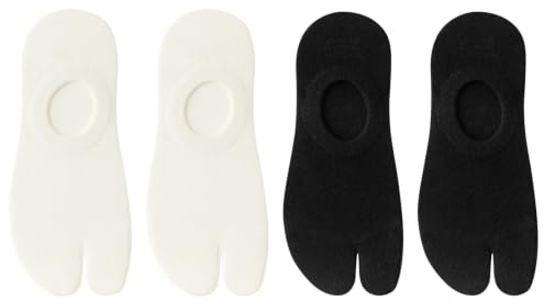 FIYIGO Chaussettes Invisibles Tabi pour Femmes, Coton Low Cut Orteil Fendu | Chaussettes à Orteils Séparés, Coupe Basse, pour Chaussures Plates, Mocassins, Baskets, Sandales