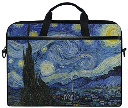 ISAOA Van Gogh - Bolsa para ordenador portátil de 14 a 15,6 pulgadas, peso ligero, bolsa de mensajero para portátil de 14 a 15,6 pulgadas, para viajes, negocios, escuela, etc