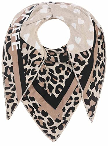 Zwillingsherz Sciarpa triangolare Stola con lana per donne, ragazze, ragazzi, bambini, foulard in cotone di alta qualità con motivo a cuore Leo, sciarpa da donna XXL, perfetta per primavera, estate,