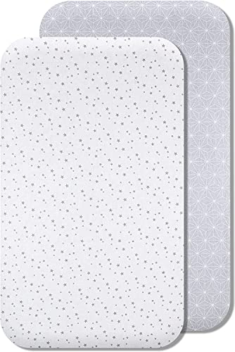 Lovely Hippo 2X Spannbettlaken 80x160 cm 100% Baumwolle - Set 2X - Hausbett 80x160 cm Kompatibel (Sternbild Grau, 80 x 160 cm)