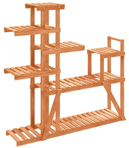 vidaXL Soporte para Flores de Madera Maciza Abeto 110x25x111 cm