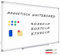 QUEENLINK Whiteboard Magnetisch, Magnettafel mit Aluminiumrahmen,50x70cm Magnetwand White Board mit Stiftablage und Haken