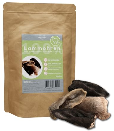 BARFAWAY Lammohren, gefriergetrockneter Kausnack mit Fell für Hunde, 100% natürlich ohne Zusätze, Deutsche Herstellung, geruchsneutral, 200 g
