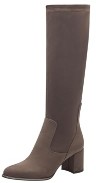 MARCO TOZZI Damen Hohe Stiefel mit Absatz Spitz Elegant, Braun (Pepper), 41 EU
