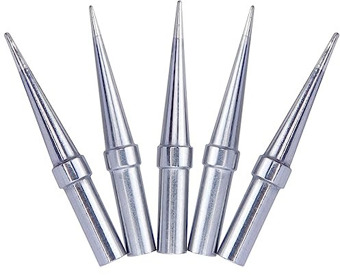 Mesee 5Pcs Panne à Souder Pointes de Fer à Souder Panne de Fer à Souder Conique 0,8mm Pointes de Soudure pour Stations de Soudage WESD51 WES51/50 WE10NA PES50/51 WEP70 LR21