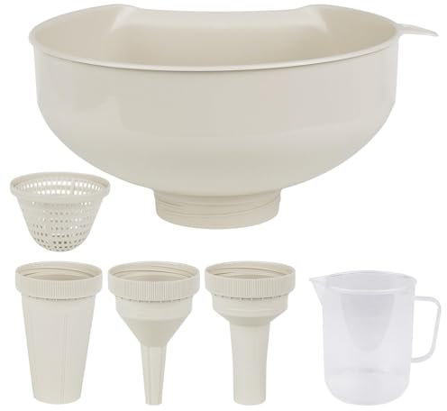 SSYR&P Embudo boca ancha, embudo cocina multiusos 4 en 1 con filtro extraíble, plástico de calidad alimentaria, apto para lavavajillas, para llenar tarros de boca ancha y regulares
