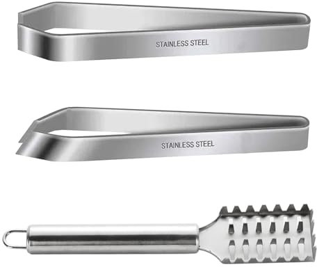 Extractor De Pelo De 2 Piezas Y Removedor De Escamas De Pescado De 1 Pieza, Accesorios Para Hornear, Utensilios De Cocina, Herramientas Para Quitar Espinas De Pescado