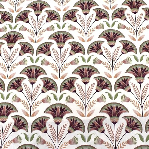 MAGAM-Stoffe Bunte Blumen Baumwollstoff Dekostoff ÖKO-TEX Meterware 50cm (Bordeaux)