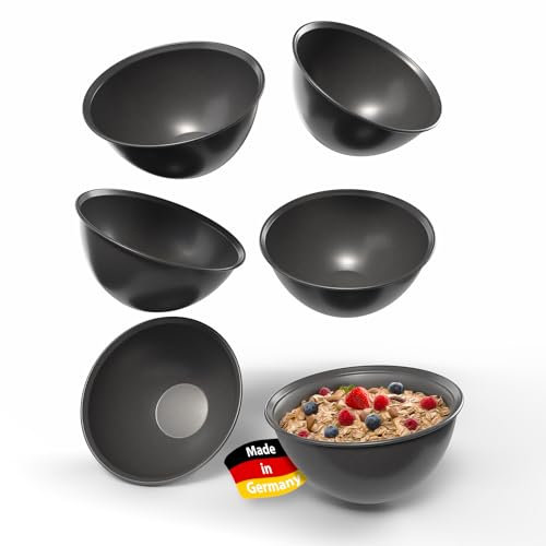 BigDean Müslischalen 6 Stück bruchfest 700ml in elegantem schwarz Lieblingsschalen