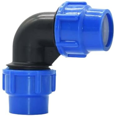 4PCS Roscado PP para Tubo,Roscado Plástico Adaptador 25mm,Conector de Plástico PP,Adaptador de Compresión,Codo 90°con Rosca,Conectores de para Tuberías de Polietileno,Adecuado para riego y exterior