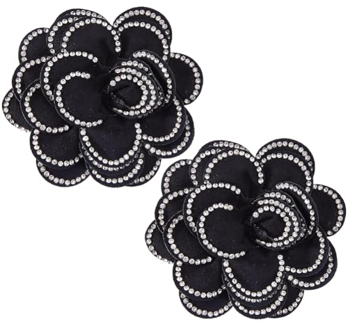 SUPERFINDINGS 2 Pièces Clips Chaussures Fleuris Vintage Décoratifs En Résine Strass Rose Accessoires Chaussures DIY Pour Mariage Soirée Talons Hauts Escarpins Ballerines Femme