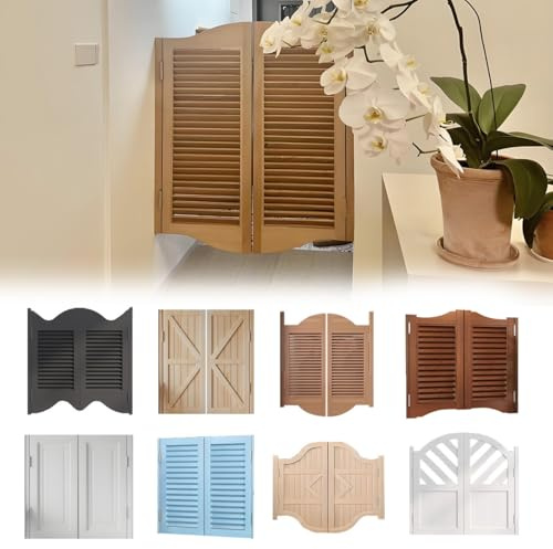 Caffè Bar Porta Saloon in Legno Porte Interne Battente Doppia Azione a 180°, Saloon Café Personalizzabile 2 Ante Pannellate, Porte a Battente per Ingressi Saloon