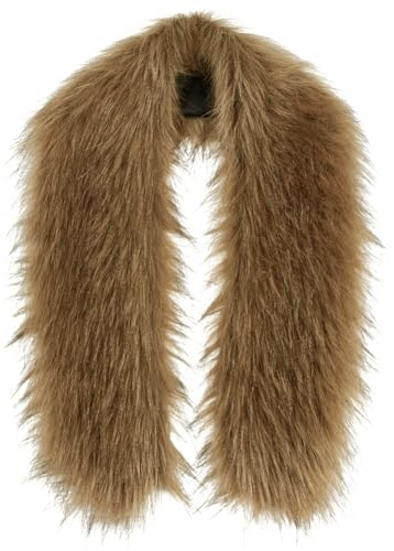 PH PandaHall Col Fausse Fourrure pour Capuche Remplacement Marron Col Fourrure Détachable Peluche Colliers Garniture Écharpe Châle pour Hiver Femmes Hommes Manteau Vestes Costume Accessoires, 89x9cm