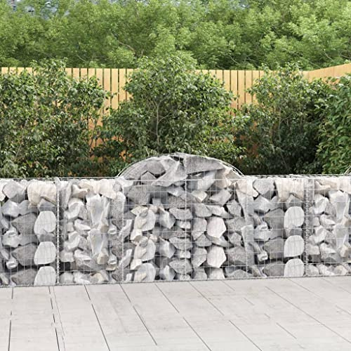 Mhdvray 6-Pack Silver Galvanized Iron Gabion Basket Set 78.7 x 78.7 x 39.4 in Extra Large Metal Raised Garden Bed Outdoor Planter for Retaining Wall Noise Barrier Patio Yard