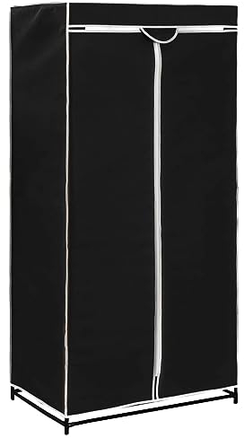 vidaXL Kleiderschrank mit Reißverschlüssen Faltschrank Stoffschrank Campingschrank Garderobe Schrank Regal Garderobenschrank Schwarz 75x50x160cm