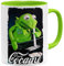 OM3® - Enjoy-Frog - Kaffee-Tasse - Keramik Becher - 11oz 325ml - Beidseitig Bedruckt - Hellgrün