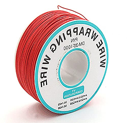 Cable eléctrico de color rojo de 30 AWG de 0,25 mm de alambre sólido de color cable de calibre de carrete de conexión de alambres de conexión de bobina de alambre de cobre estañado