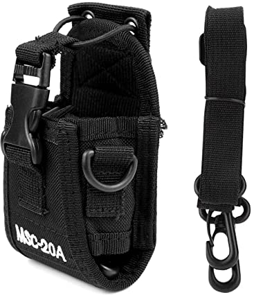 Radio walkie Talkie Fondina Walkie Talkie Pouch Case Porta Radio da Cinturone Custodie Radiocomunicazione Universale Porta Radio Custodia Borsa Radio Bidirezionale con Tracolla Regolabile MSC-20A Nero