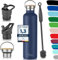 Milu Edelstahl Trinkflasche 350ml 500ml 750ml 1000ml (+3 Deckel) - Thermosflasche mit Strohhalm, Isolierte Wasserflasche, Auslaufsichere Isolierflasche doppelwandig (Navyblau, 1000ml)